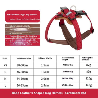 Heavy-Duty Dog Harness X Chest-Back with Soft Padding for Comfortable and Secure Fit