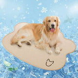Cooling Pet Ice Mat Mattress – Scratch-Resistant, Non-Slip Ice Silk Pad for Dogs -  Profiled-Light-Brown-85x120cm-XL
