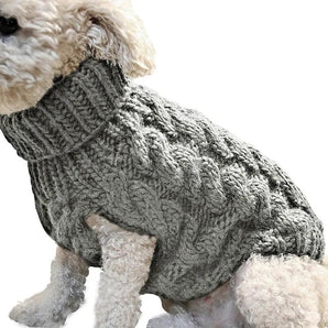 Pet Sweater Dog Clothes Pet Supplier Winter Warm Clothing grey