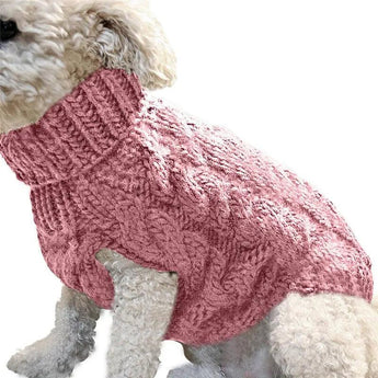 Pet Sweater Dog Clothes Pet Supplier Winter Warm Clothing pink & red